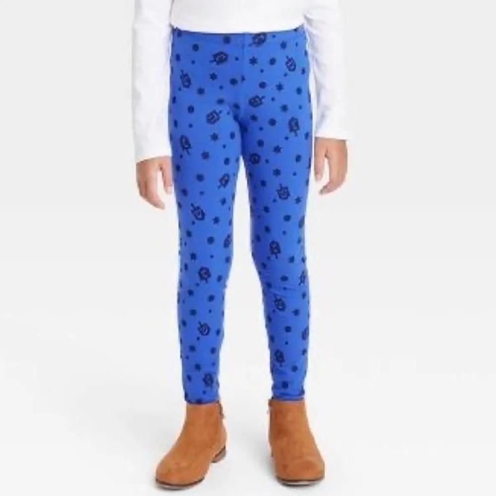 Cat & Jack Dreidel Leggings Hanukkah